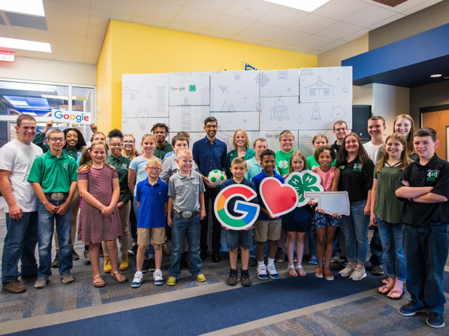 Kids at a Google event